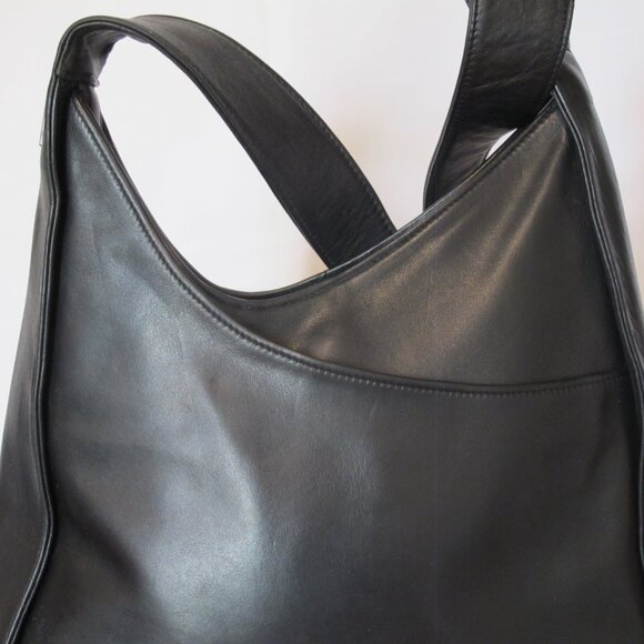 🖤 Perlina Black Leather Shoulder Bag – Restored & Everyday Ready - Picture 6 of 13